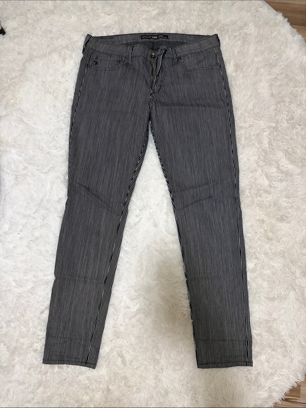 Big Star Black and White Pinstripe Skinny Jeans